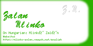 zalan mlinko business card